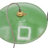 Duo of hanging lamps in enamelled plate