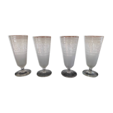 Lot de 4 verres à pied gravés de style Art Déco