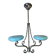 Art Deco chandelier with blue opaline glass