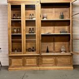 Showcase bookcase early XX th in solid oak