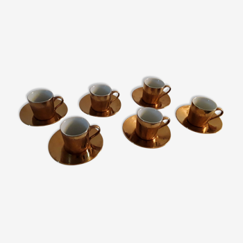 Set of 6 coffee cups with saucers