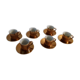 Set of 6 coffee cups with saucers
