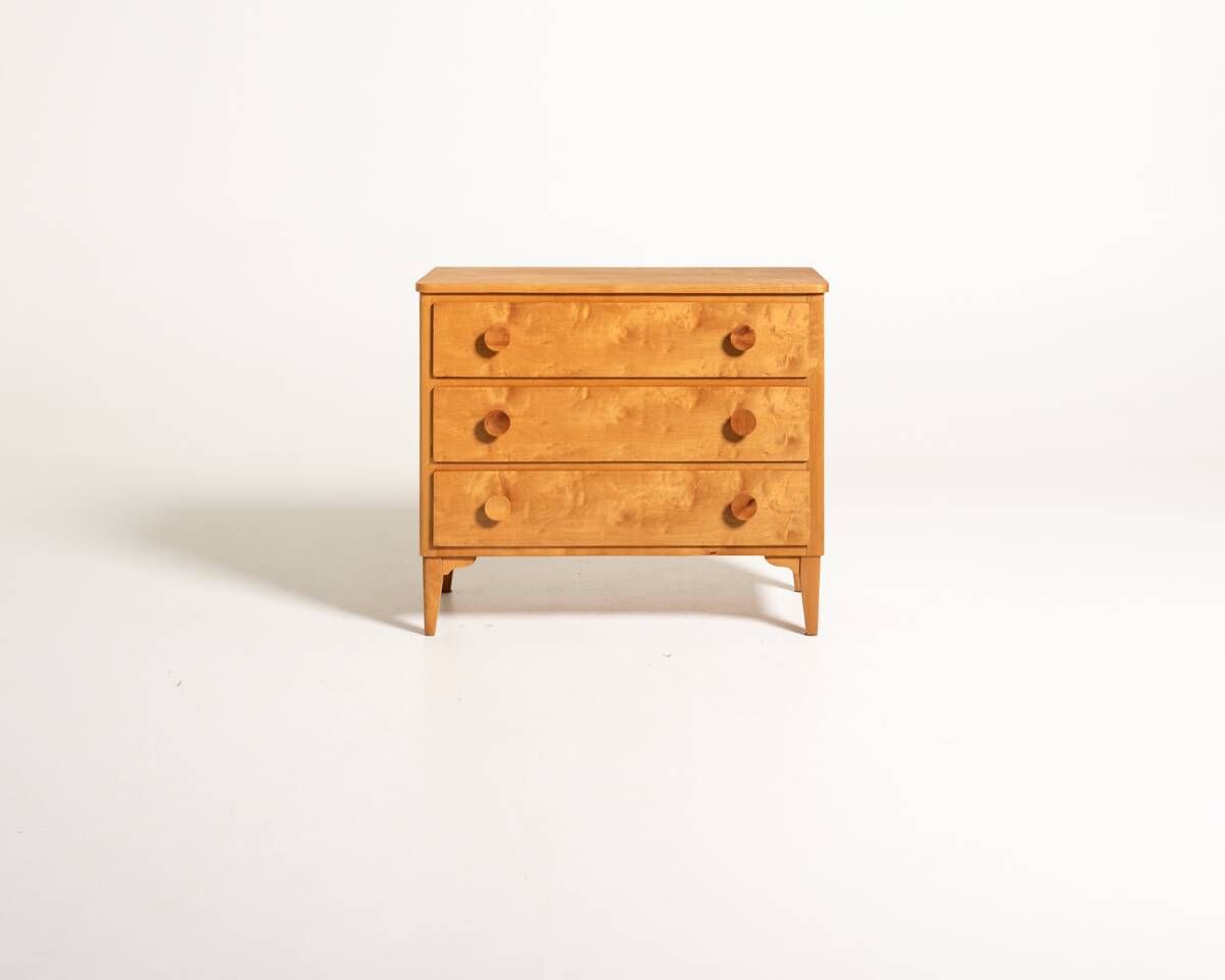 Swedish Birch Chest of Drawers, 1940s/50s