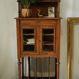 Louis XVI style music cabinet display case in 20th century walnut