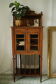 Louis XVI style walnut music cabinet, 20th century.