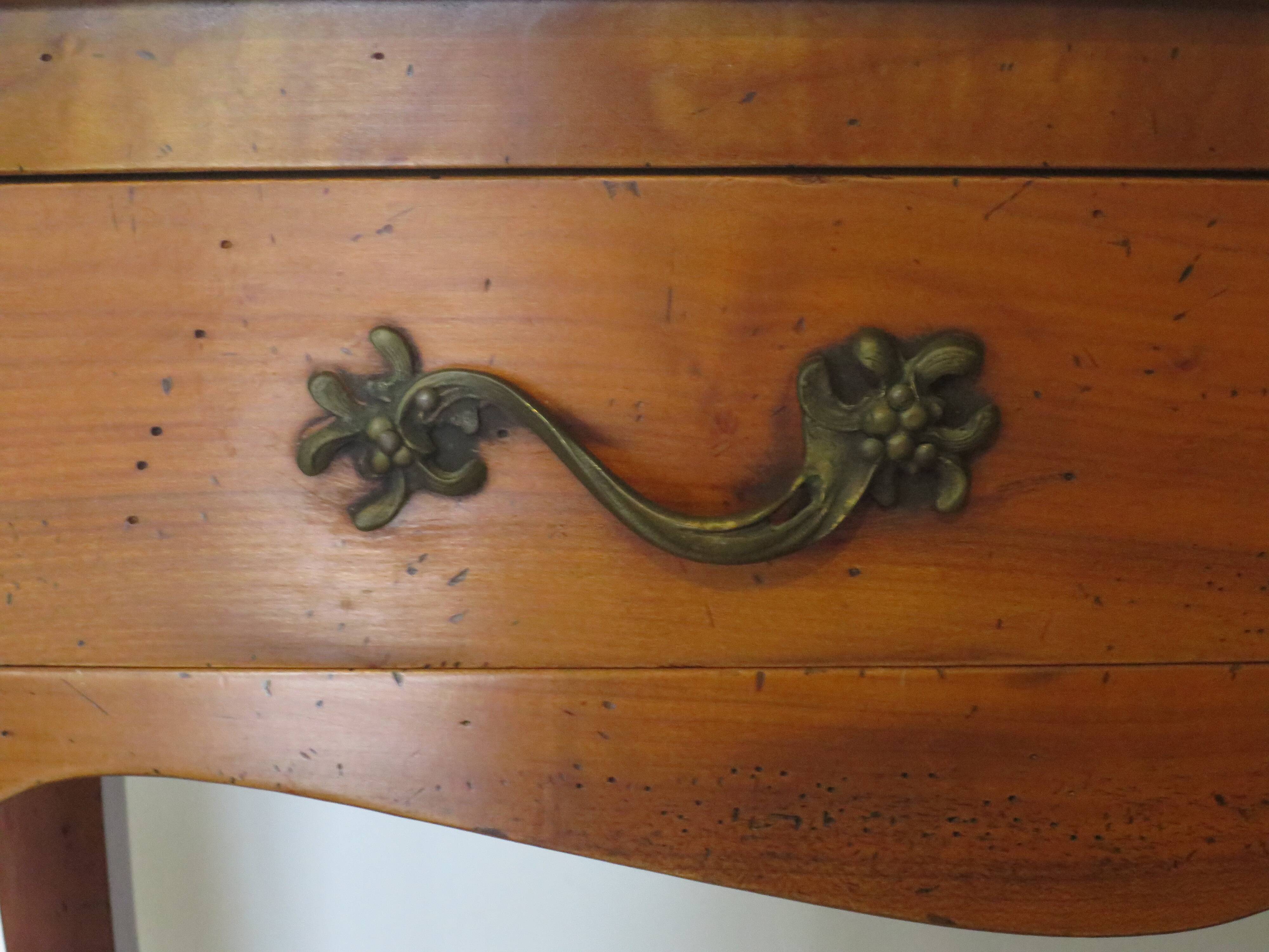 Cherry console with 2 drawers - Louis XV style - cherry wood