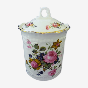 English porcelain tobacco pot with floral decoration