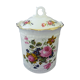 Pot à tabac en porcelaine anglaise à décor floral