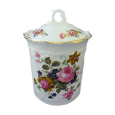 Pot à tabac en porcelaine anglaise à décor floral