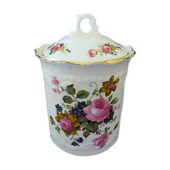 English porcelain tobacco pot with floral decoration