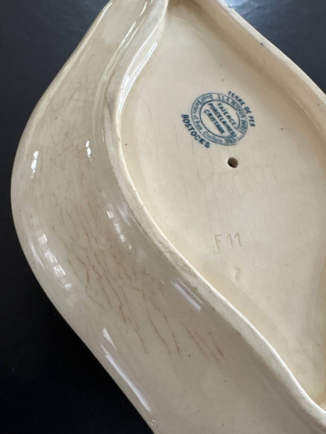 Antique ironstone sauce boat model Bostock’s from the store À la Maison Dorée in Paris.