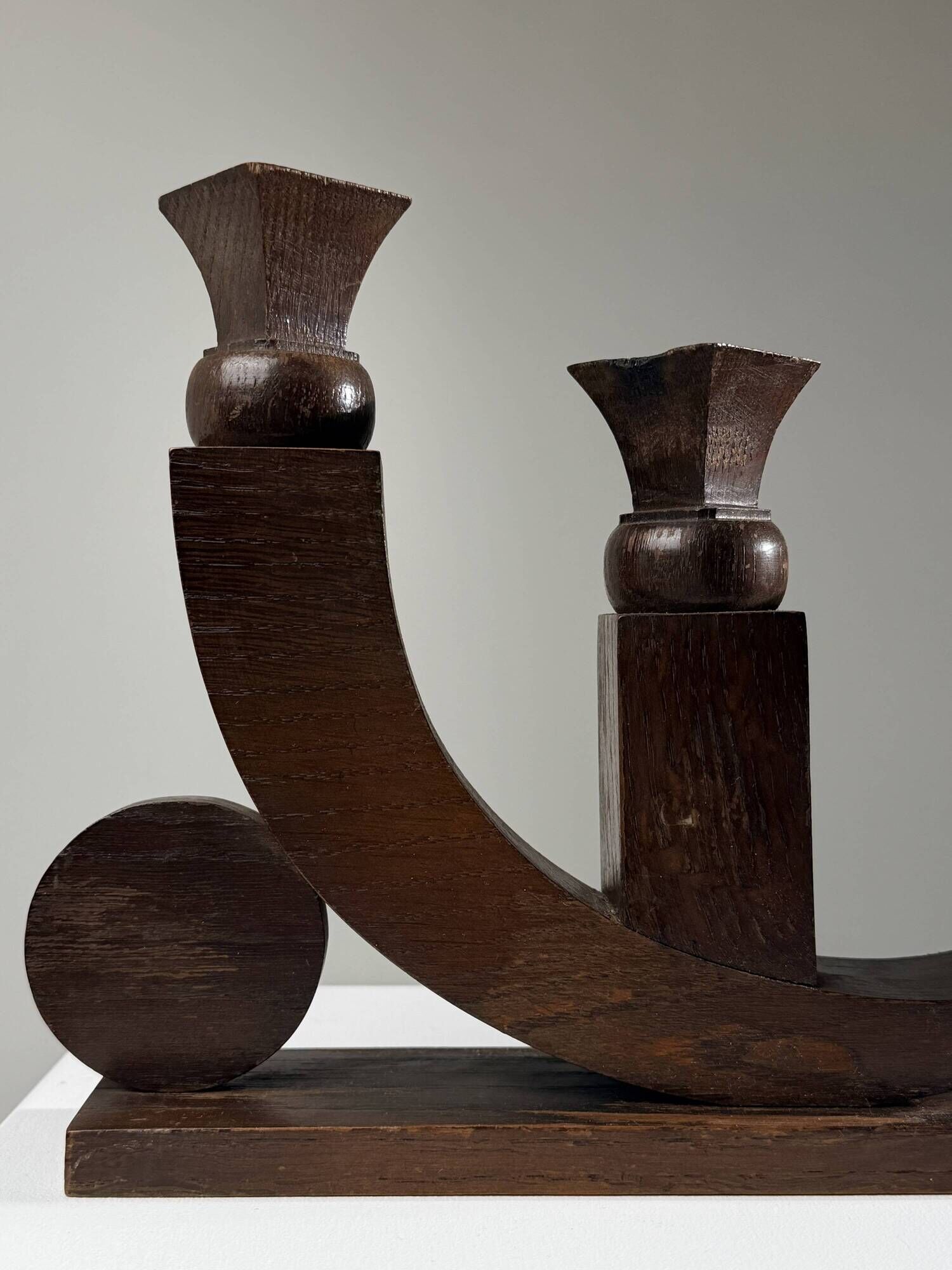 Art Deco chandelier in carved wood – France, circa 1930