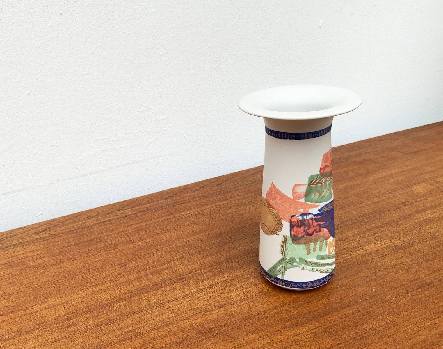 Vintage German ceramic vase Postmodern Alta Mira series by Gilbert Portanier for Rosenthal, 1980s.