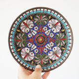 Enamelled brass mandala wall circle