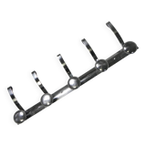 Aluminum vintage wall coat rack with 5 hooks, 1950s