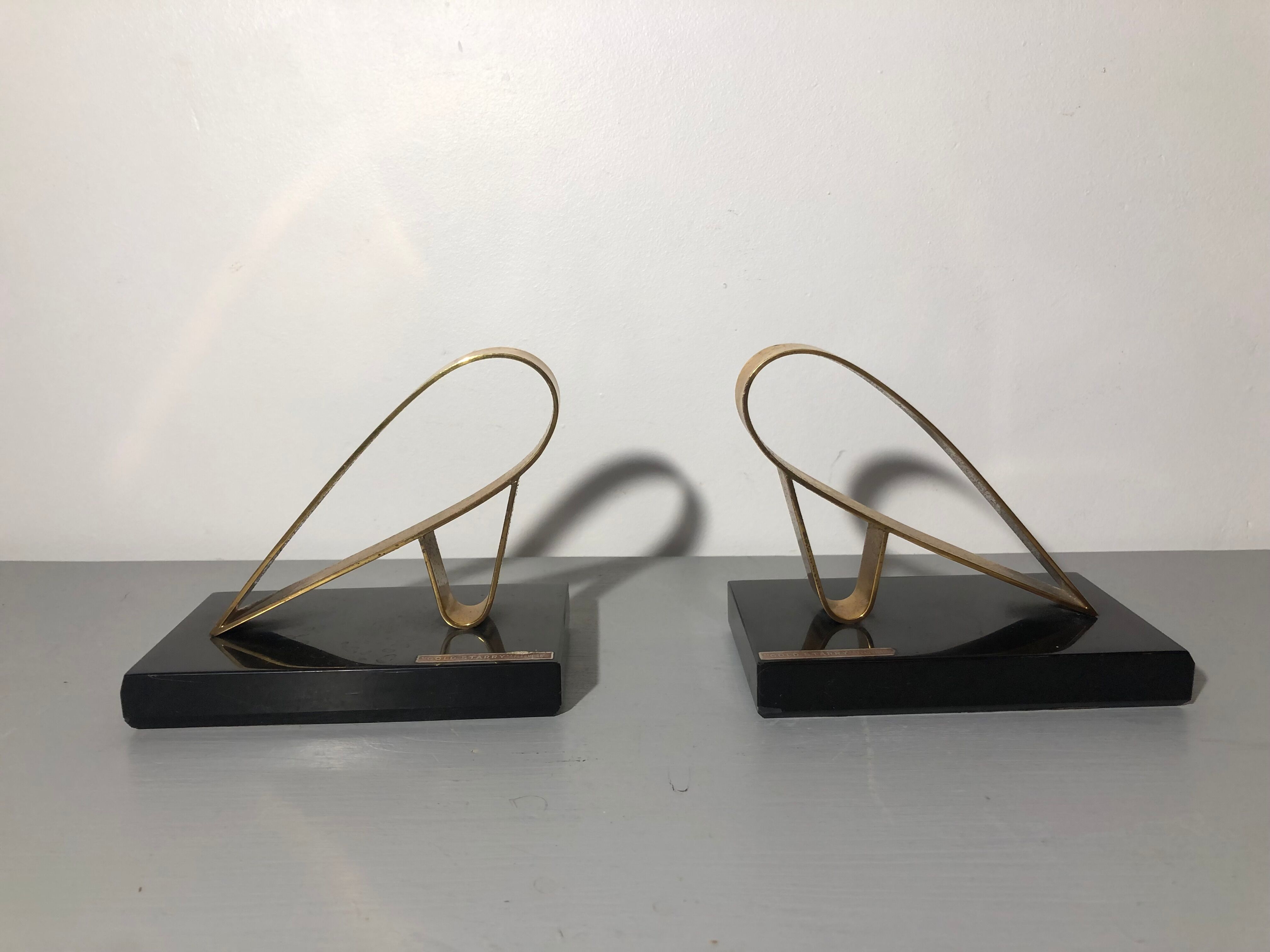 Pair of greenhouses vintage books in gold metal gold starry 1950s/1960s