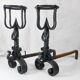Pair of wrought iron landier andirons