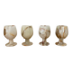 4 onyx wine glasses 1970