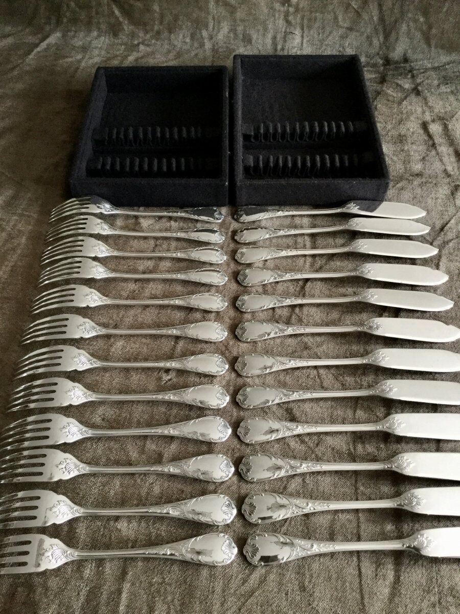 12 Cutlery in Poisson Christofle Marly