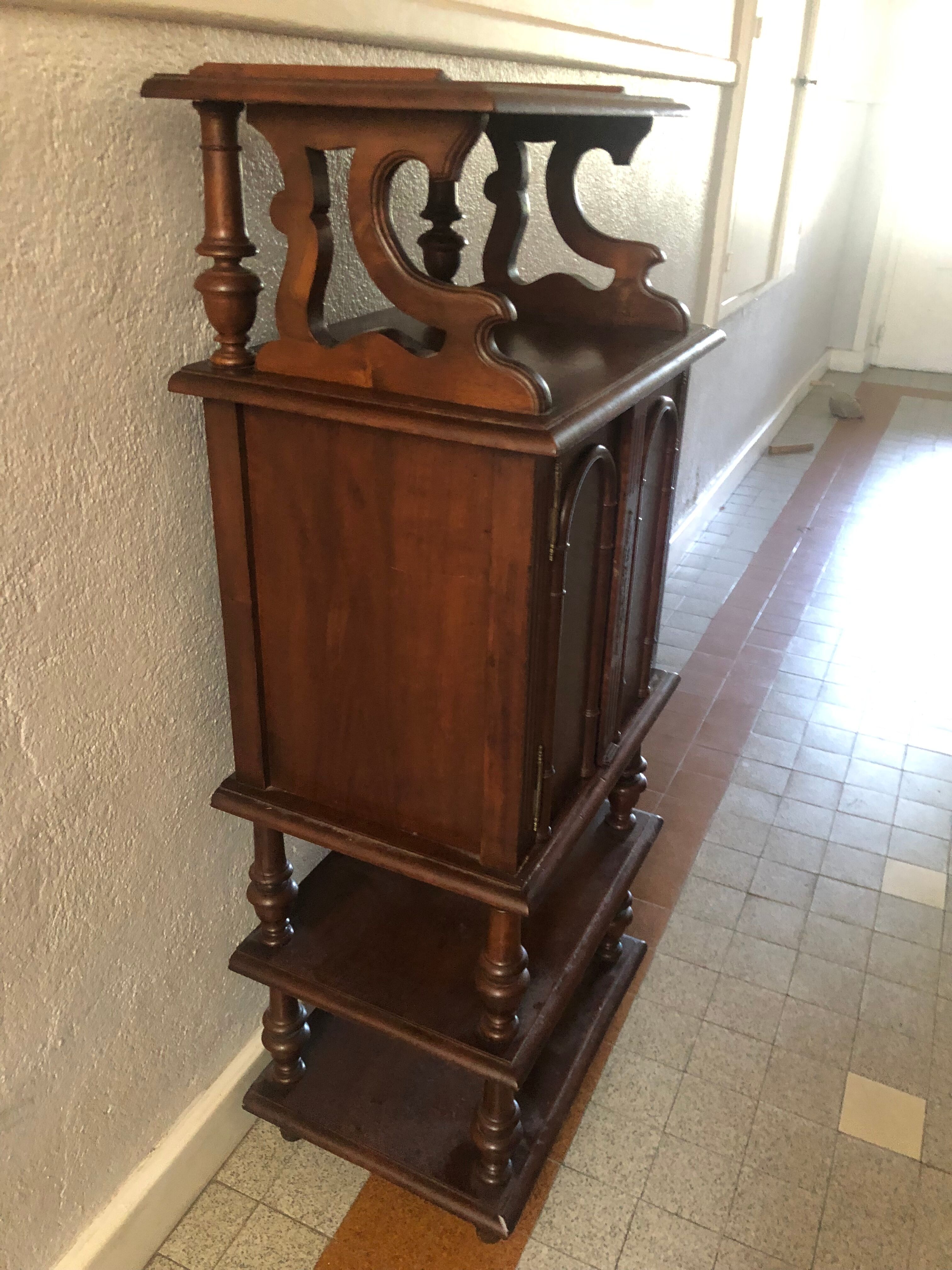 Antique wood music cabinet noble