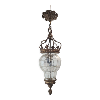 Lantern with fleur-de-lys crown in bronze 19th