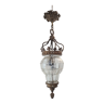 Lanterne avec couronne fleur de lys en bronze 19 eme