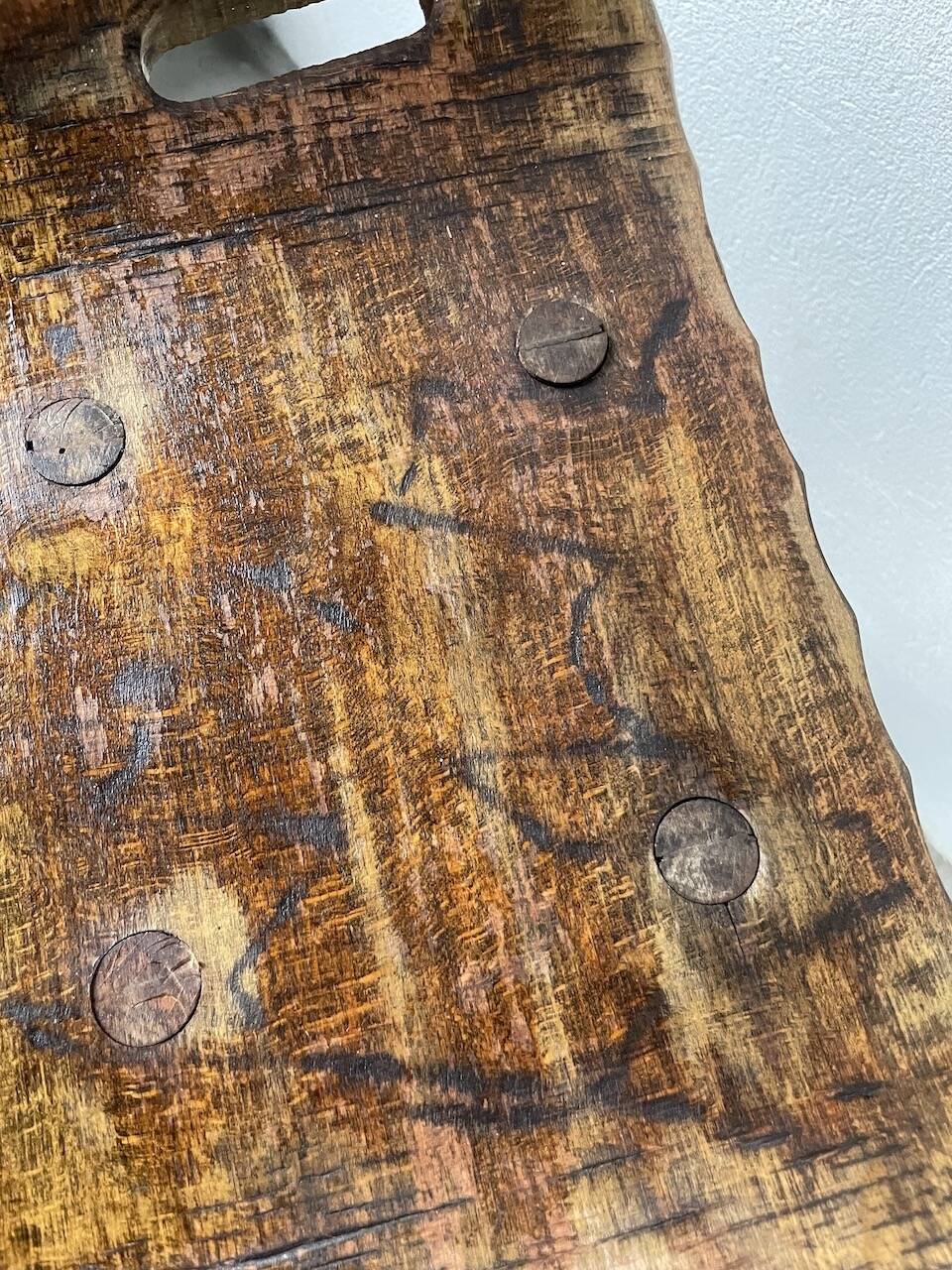 Pair of brutalist high stools