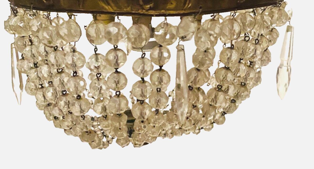Lustre plafonnier de style Louis XV en bronze XX siècle