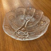 Assiette, Peakcock, verre de cristal, Lars Hellsten, Orrefors, Suède, 1970