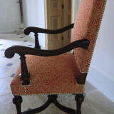 Louis XIV style walnut armchair
