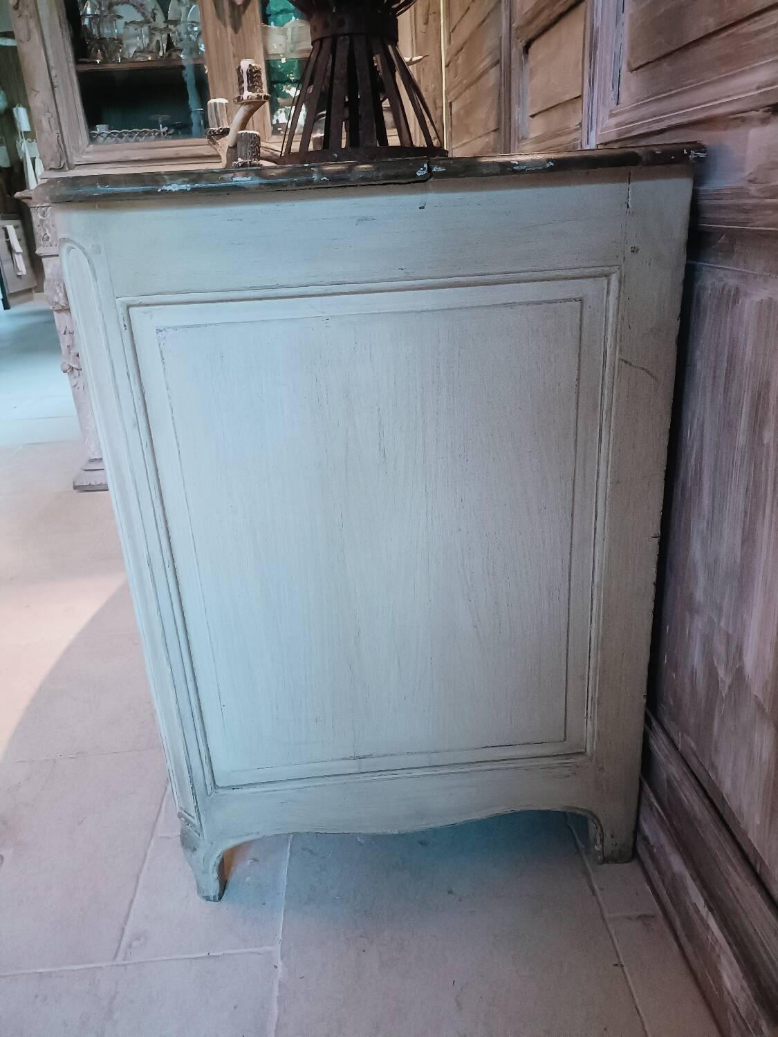 19th century curved chest of drawers with re-engraving
