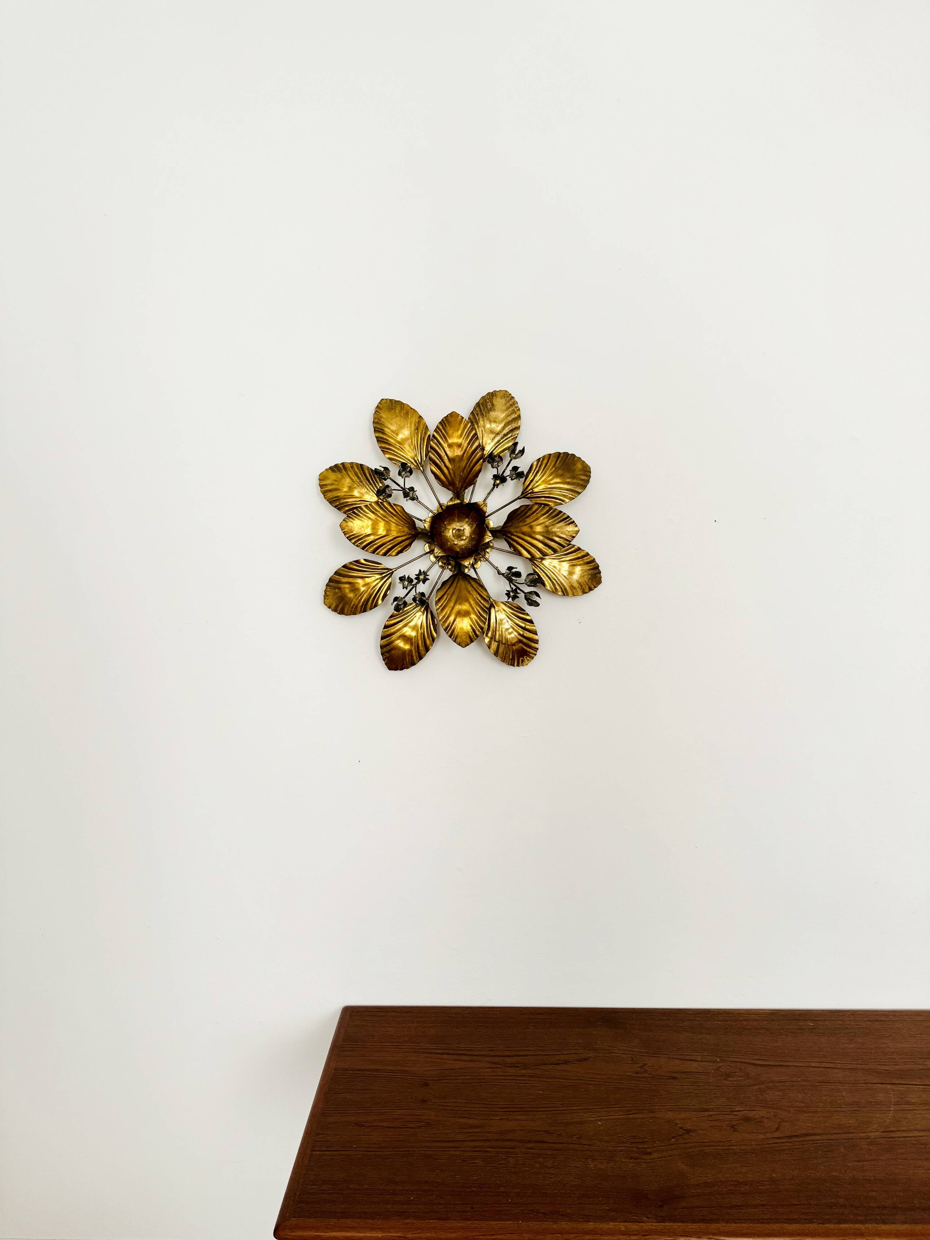 Floral Hollywood Regency Wall or Ceiling Lamp by Hans Kögl