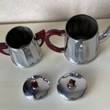 Art Deco sugar bowl and jug duo