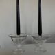 Pair of 19th century Medici glass candlesticks with button feet