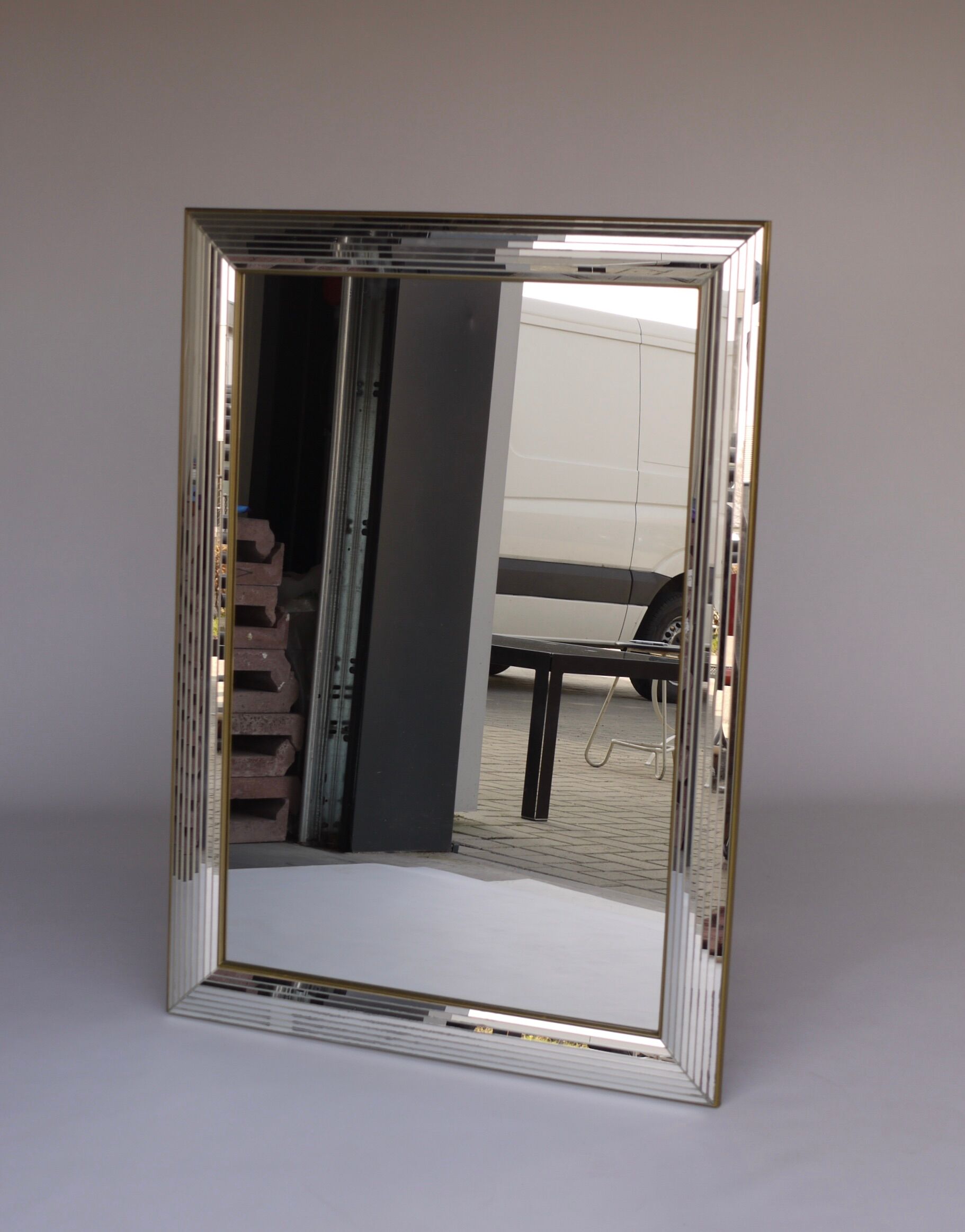 Vintage wall mirror by Deknudt, Belgium 1970