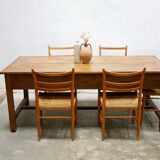 Vintage wooden farmhouse dining table