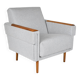 Fauteuil moderne du milieu du siècle, restauré, 1960, tissu gris clair