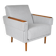 Fauteuil moderne du milieu du siècle, restauré, 1960, tissu gris clair