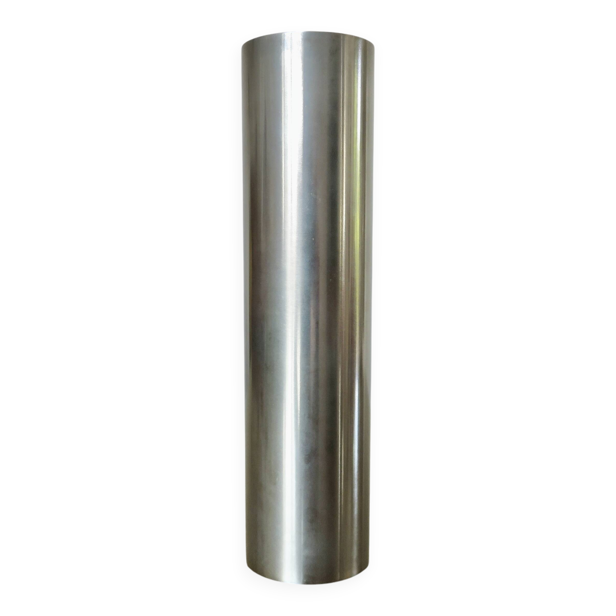 Minimalist "roll" soliflore vase in nickel-plated brass, 1970