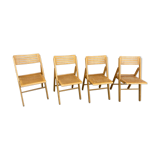 Series of 4 Scandinavian folding chairs 70s