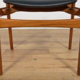 Mid-Century Teak & Leather Armchair, Denmark, 1960s