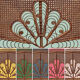 Large vintage headboard in woven rattan fan / Peacock 180cm