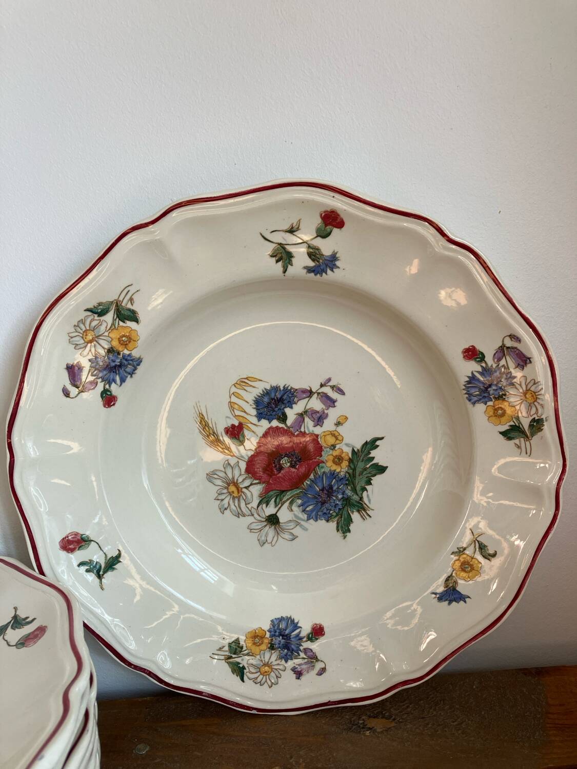 9 Sarreguemines soup plates