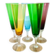 Lot de 5 flûtes à champagne colorées