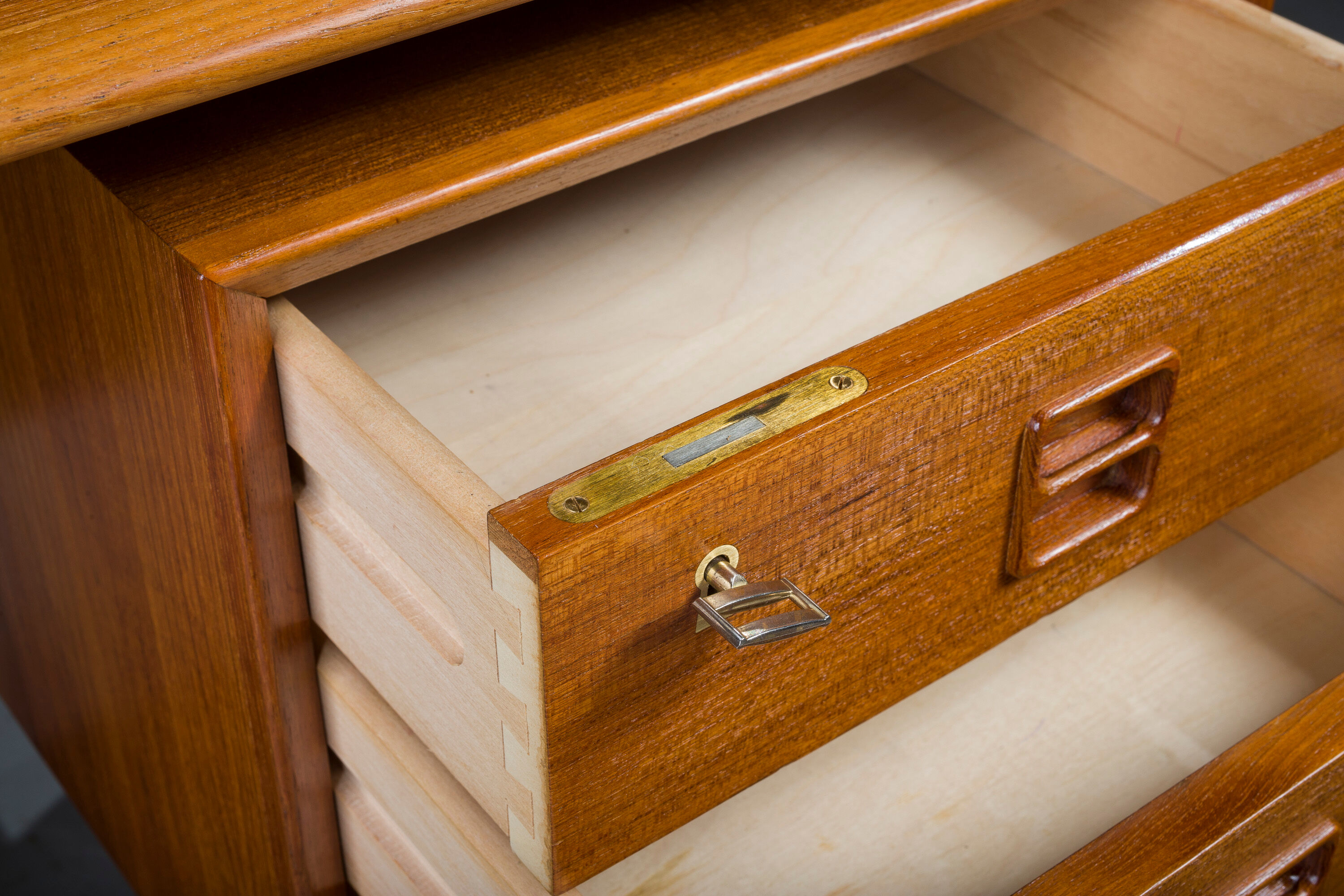 Double-Sided Teak Desk to Arne Vodder from Brouer Møbelfabrik, Denmark, 1960s