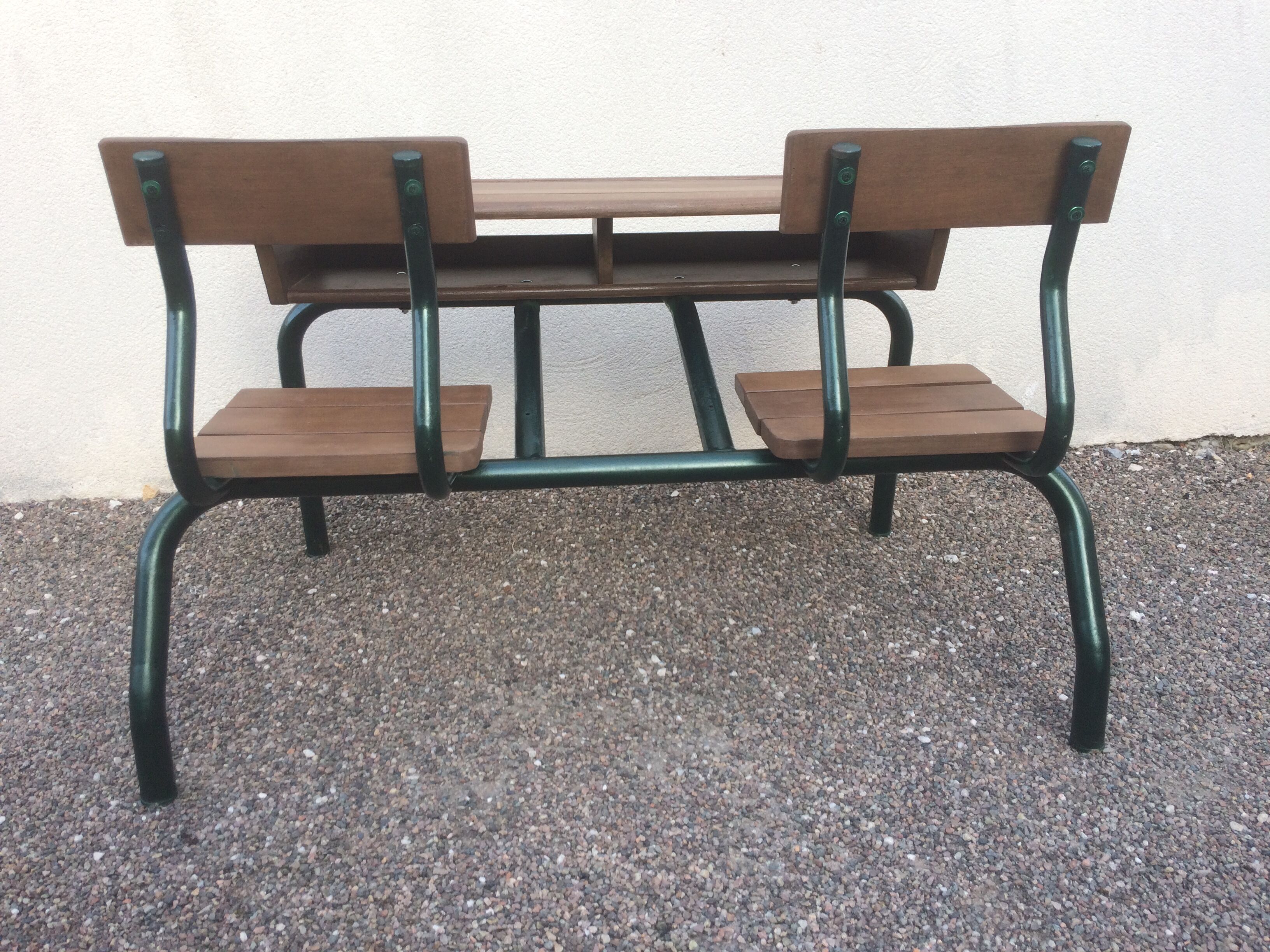Old double student desk