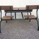 Old double student desk