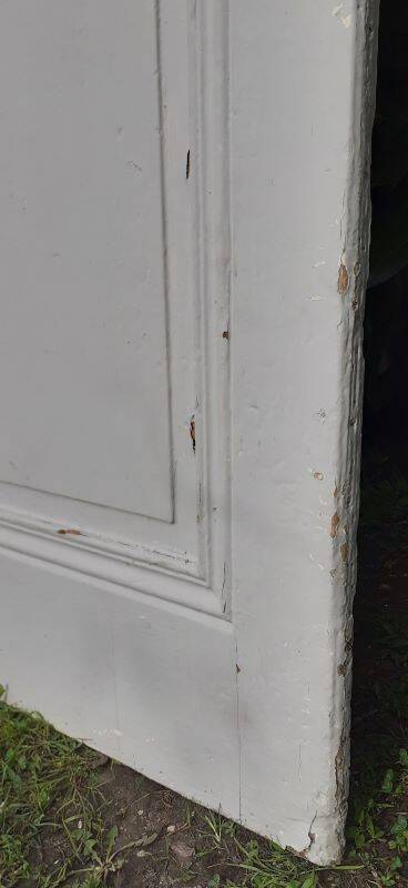 Communication door h221xL90cm old paneled, molded, interior