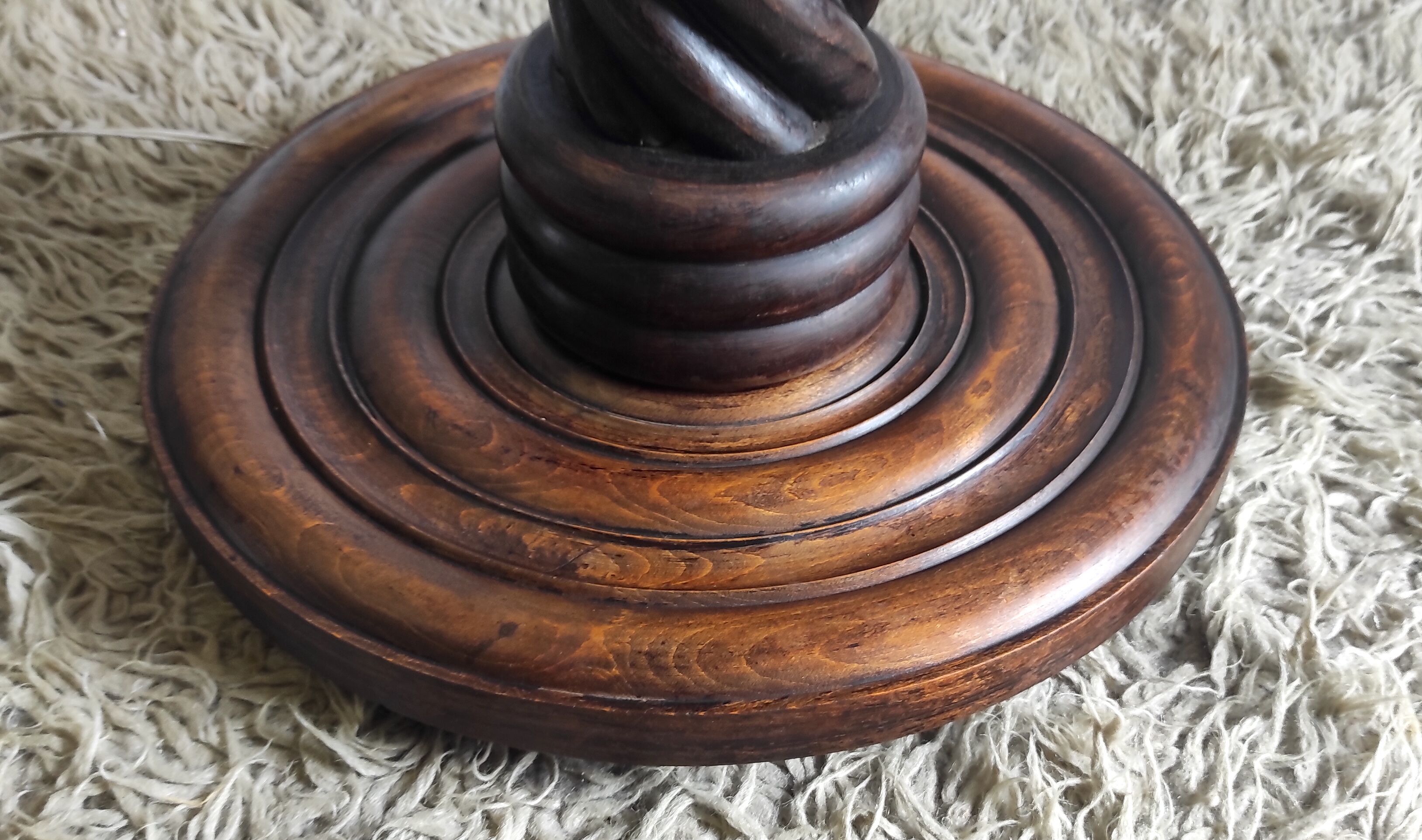 Turned wooden floor lamp – 40s/50s