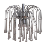 Italian waterfall chandelier with murano drops c1970